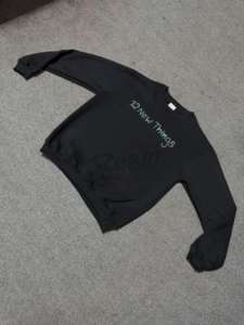 Sudaderas de manga larga bordadas personalizadas Unisex 100% algodón suéter de cuello redondo de alta calidad Color sólido - Product Image 3