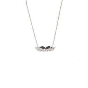 Collar de Plata de Ley 925 con Alas de Ángel y Piedra Blanca, Collar con Cristal Blanco - Product Image 2