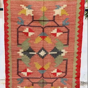 Fait à la main laine Jute Kilim Dhurri tapis taille personnalisée Accent extérieur chemin grosse laine Jute Style indien tapis cuisine salon nouveau - Product Image 1