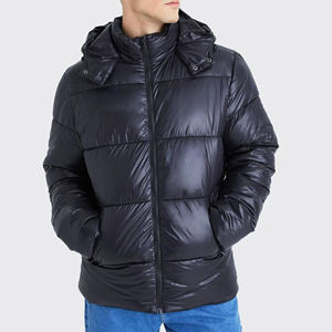 Chaqueta Bomber de Invierno para Hombre, Nueva Colección, con Cuello Alto, de Lona con Relleno de Poliéster, Logotipo Personalizado, Chaqueta Acolchada Cortavientos al por Mayor - Product Image 1