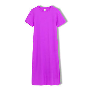 Camiseta Maxi de Algodón Única para Mujer, Manga Media, Diseño Sólido, Informal, Fácil de Usar, Impresión Personalizada, Transpirable, Tejida, Ropa Larga - Product Image 2