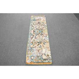 Alfombra Turca Vintage de Lana Azul, 1.8x5.9 pies - Product Image 1