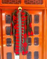 Chaqueta Larga y Chal Suzani Vintage de Terciopelo con Bordado a Mano, Producto Hecho a Mano para Mujer, Chaquetas al por Mayor