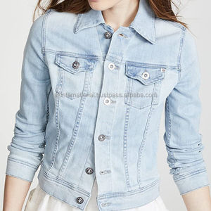 Chaqueta Vaquera de Moda para Mujer, Estilo Universitario Vintage, Tallas Grandes XXS, 100% Algodón Ecológico, Reversible, Venta al Por Mayor - Product Image 1
