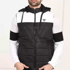 Nouveauté Veste bouffante sans manches personnalisée pour hommes, respirante, hiver, mode de rue avec col montant à bas prix - Product Image 1