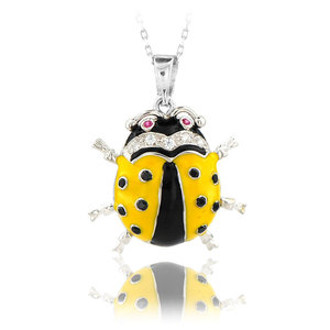 Collier Charme Bohème Coccinelle en Or 14K Émaillé, Bijou Animal Mignon, Cadeau pour Femmes et Enfants, Mariage, Fiançailles - Product Image 5