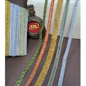 Cinta de Encaje Metálico de Algodón y Poliéster Marca TSL, Fabricada en India, 1 Pulgada de Ancho, 9 Metros por Pieza, para Vestidos de Novia, Saris y Dupattas - Product Image 2
