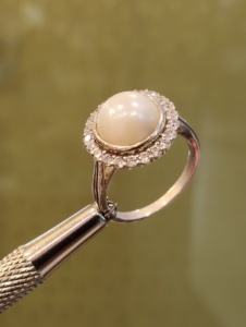 Anillo de perlas de Plata de Ley 925 con Halo de circón, joyería elegante para mujer, todos los tamaños - Product Image 3