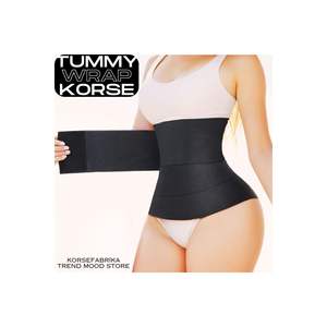 Corset gainant unisexe noir de 4 m de long et 10 cm de hauteur, effet sablier, avec design tissé fin et compact - Product Image 1