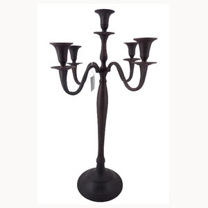 Candelabro de aluminio de 5 brazos, candelero europeo elegante de cobre para mesa de comedor de boda, fiesta de Navidad, los últimos accesorios 2024 - Product Image 3