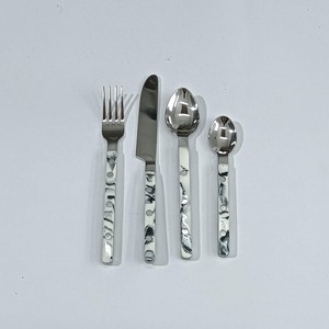 Poignée de designer en acier inoxydable noir et blanc avec résine, acier inoxydable créatif arc-en-ciel noir, cadeau argenté personnalisable - Product Image 3