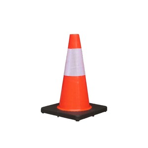 Top vente 500mm cône de route PC orange réfléchissant prismatique à haute intensité avec sécurité routière à base noire - Product Image 4