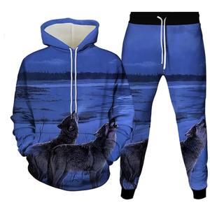 Otoño Animal Cat 3D Print Men's Sportswear Set FashionLong-Sleeve T Shirt Pants Conjunto de 2 piezas Oversized Pullover Men Clothing - Product Image 6