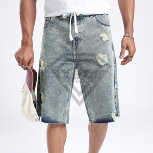 กางเกงขาสั้นผ้ายีนส์สำหรับผู้ชายกางเกงขาสั้นผ้ายีนส์แบบชิ้นสด - Product Image 1