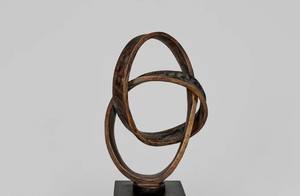 Escultura de mesa de aluminio de amor eterno abstracto, antiguo bronce dorado, decoración moderna para el hogar y la Oficina, escultura pulida moderna - Product Image 3