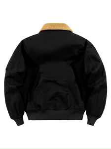 Wholesale <b>Patchwork</b> Bomber <b>Jacket</b> for Men Warm Winter Wear Custom Logo Front Pocket Casual Waterproof Breathable Windproof - Product Image 3