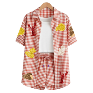 Conjunto de 3 Piezas de Verano Informal de Algodón Premium con Parches para Mujer, Camiseta Holgada, Pantalones Cortos, Transpirable, Tema del Día de San Patricio, Cómodo y Personalizado - Product Image 3