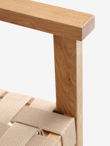 Fauteuil moderne avec cadre en bois naturel et sangles en textile - Product Image 5