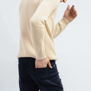 Custom Made Breathable OEM Design Solid O-Neck Pullover Fluffy Knit High Quality <b>100</b>% Cotton Men's Winter Sweaters Wholesale - Product Image 4