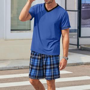 2024 Logo personnalisé 2 deux pièces été hommes Shorts ensembles coton Jogging vêtements de sport Gym survêtement t-shirt et ensemble court pour hommes - Product Image 4