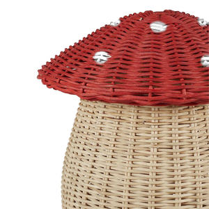 <b>Mushroom</b> Rattan Storage Basket with Lid for Kids Room Nursery <b>Decorative</b> Handwoven Natural Seagrass Organizer OEM ODM Wholesale - Product Image 3