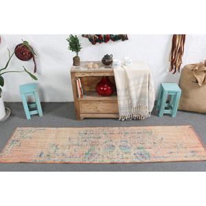 1.6x6.5 ft Turkish <b>Rug</b>, <b>Runner</b> Vintage <b>Rug</b>, Orange Floral <b>Rug</b> - Product Image 1