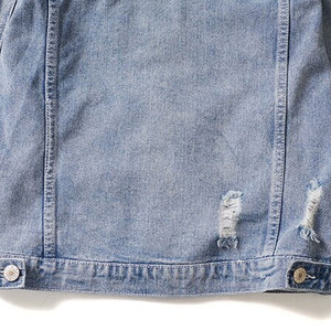 เสื้อแจ็กเก็ตยีนส์ผ้าแคนวาสสำหรับผู้ชายผ้า100% ระบายอากาศได้ดีผ้าแคนวาสด้านหน้าสำหรับผู้ชาย - Product Image 4