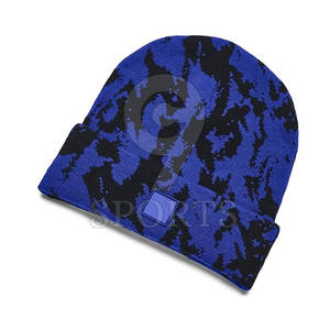 Pakistán fabricación 100% lana Jacquard Beanie sombreros último estilo sólido Color liso logotipo personalizado para adultos - Product Image 2