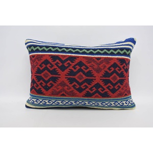 Oreiller en laine rouge 16x24 pouces coussin de luxe à motifs traditionnels tissé Design moelleux Vintage Portable pour la literie de Noël - Product Image 1