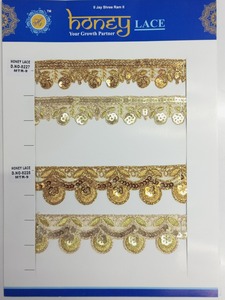 ผ้าลูกไม้โปร่งสีทองสำหรับตัดเย็บเสื้อผ้าผ้าโปร่งสีทองพร้อมลายปัก - Product Image 2