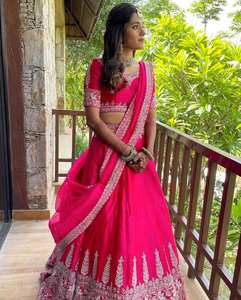 Lehenga choli ผ้าไหมซาตินแบบดั้งเดิมของผู้หญิงอินเดียชุดพื้นเมืองพื้นเมืองสำเร็จรูปสำหรับฤดูหนาวแรงบันดาลใจจากปากีสถาน - Product Image 3