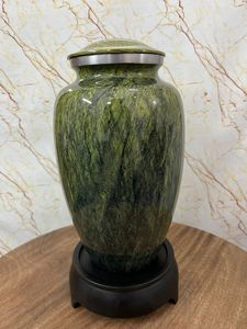 Urnas de cremación verde de aluminio de diseño clásico más vendidas para cenizas humanas Suministros funerarios del exportador indio - Product Image 3