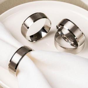 Anneaux de serviette sophistiqués en acier inoxydable avec style contemporain et surfaces polies pour des expériences culinaires haut de gamme - Product Image 5