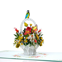 Cartes de vœux 3D personnalisées avec fleurs pour la fête des mères, en provenance du Vietnam, HMG, avec modèle pop-up et enveloppes incluses