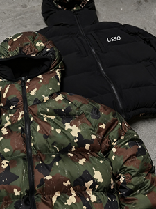 Chaqueta de Invierno Personalizada con Estampado de Camuflaje, Chaqueta Gruesa Reversible, Abrigo Cálido con Plumón, Chaquetas de Hombre, Haus Industries - Product Image 6