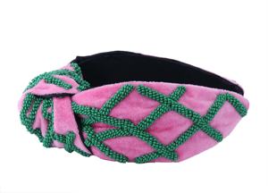 High Quality Fashion Hair Bands for Women Girls Handicraft Pink Green Multi Color Bead <b>Fabric</b> Embroidery Excellent <b>Headbands</b> - Product Image 4