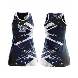 Uniformes de netball respirants à séchage rapide robe de netball par sublimation ensembles de jersey de netball de sport imprimés fabriqués au Pakistan - Product Image 2