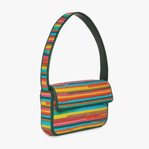 Best Quality Colorful Stripe Pattern Women and Girls Designer <b>Handbag</b> Custom High-End Fashion Purse Lightweight Durable Stylish - Product Image 1