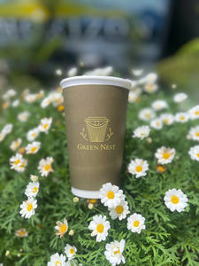 Vaso de Papel Desechable de Pared Simple con Recubrimiento de PE y Logotipo Personalizado GREEN NEST para Bebidas de Cafetería y Comida para Llevar - Product Image 4