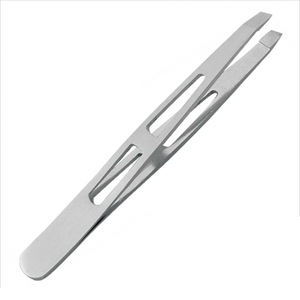 Pince à épiler à pointe inclinée en acier inoxydable AESCO INSTRUMENTS - Logo personnalisable écologique pour les outils de soins de beauté professionnels - Product Image 1