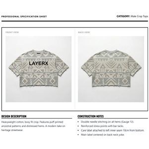 <b>Men</b> 100% Cotton Heavyweight Boxy Fit <b>Crop</b> <b>Top</b> Custom Silk Screen Print Eco-Friendly Punk Style Raw Hem Streetwear - Product Image 6