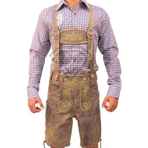 Nouveau 2025 personnalisé hommes véritable peau de vache daim cuir Lederhosen court allemand bavarois Oktoberfest Lederhosen Shorts personnalisé - Product Image 3