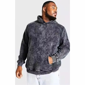 Sudaderas con capucha de invierno para hombre más vendidas, suéter pesado de alta calidad, hombro caído, Etiqueta Privada, bolsillo frontal, Sudadera con capucha de lavado ácido - Product Image 1