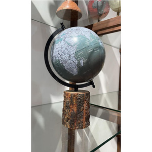 8 pouces carte physique éducatif monde Globe métal et bois support monde géographique Globe carte de bureau milieu du siècle décor - Product Image 2