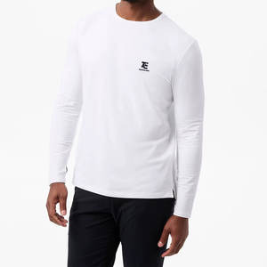 T-shirt à manches longues pour homme avec logo personnalisé, col rond, coupe ample, service OEM, couleur unie, t-shirt à manches longues par Trade Excel Impex - Product Image 3