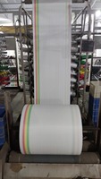 OBERON POLYPACK Sac tissé en polypropylène durable PP, rouleau de 50 kg, blanc uni, tissu antidérapant pour emballage de céréales et engrais