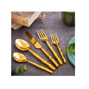 ชุดช้อนส้อมและช้อนส้อมชุบทองแวววาว,ชุดเครื่องใช้บนโต๊ะอาหารสเตนเลสสตีลหรูหราสำหรับงานแต่งงานมีสุขภาพดีและปลอดภัย - Product Image 1
