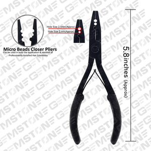 Pinzas de Acero Inoxidable para Extensiones de Cabello – Herramienta Cerradora de Micro/Nano Beads de 2 Orificios, Acabado Negro Mate Multifuncional - Product Image 4
