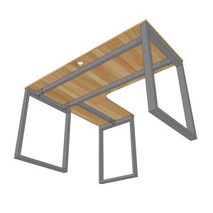 Escritorio de Esquina en Forma de L para Juegos, Requiere Ensamblaje, 140x120cm, Superficie de Madera y Patas de Hierro, para Dormitorio u Hotel-CD68015 - Product Image 4