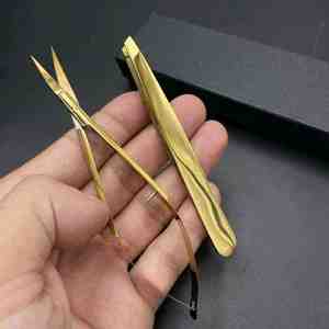 Pince à sourcils de qualité supérieure de qualité A + Marque privée Acier inoxydable massif Finition miroir noir Cils inclinés de précision fine - Product Image 2